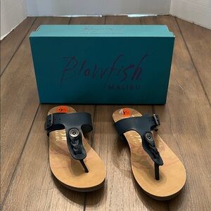 Blowfish Navy Sandals with Braided Strap Size 9.5